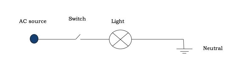 Schematic diagram of a light switch in a circuit