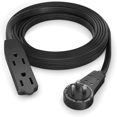 Maximm Cable 10 Ft 360° Rotating Flat Plug Extension Cord