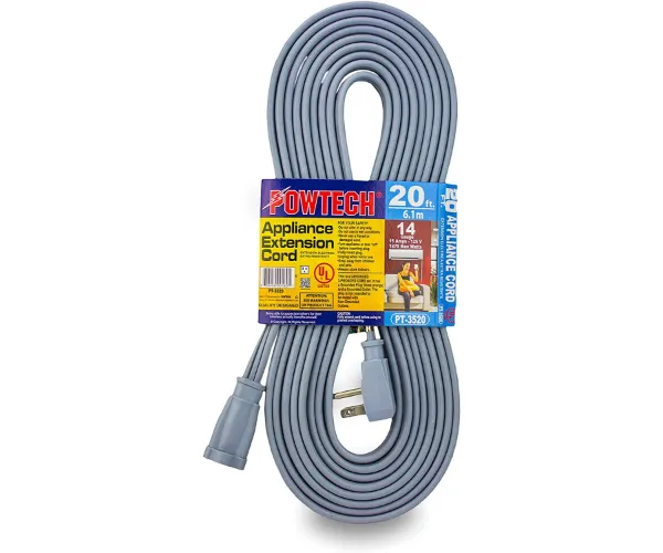 POWTECH Heavy duty 20 FT Air Conditioner and Major Appliance Extension Cord