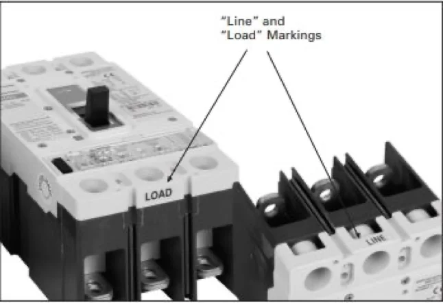 The downstream and upstream terminals of a Circuit Breaker