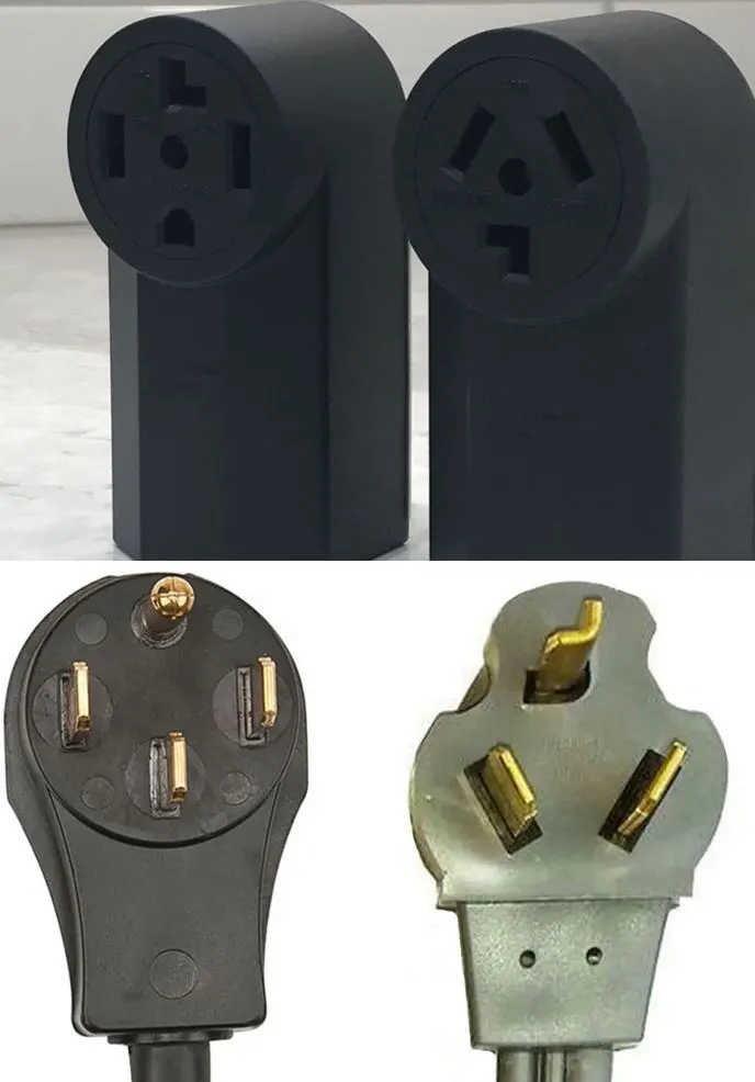 Fig 1- 3 Prong Vs 4 Prong Dryer Outlet and Plug