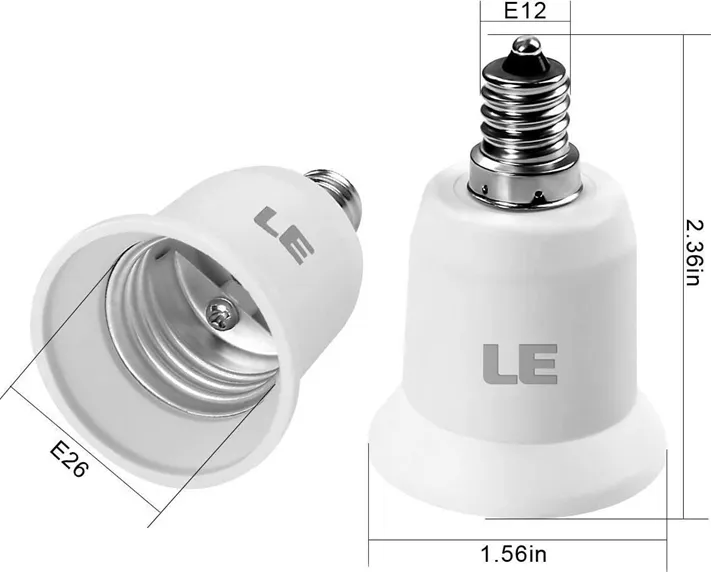 LE E12 to E26 Light Socket Adapter
