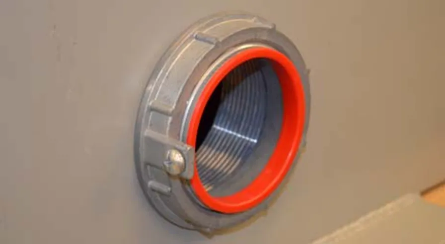 Fig 1- A Myers Hub Installed on a Wall Attached to a Conduit